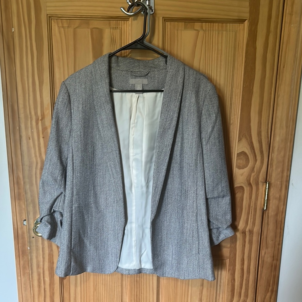 H&M Gray Tailored Blazer Modern Fit
